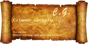 Czimmer Gergely névjegykártya